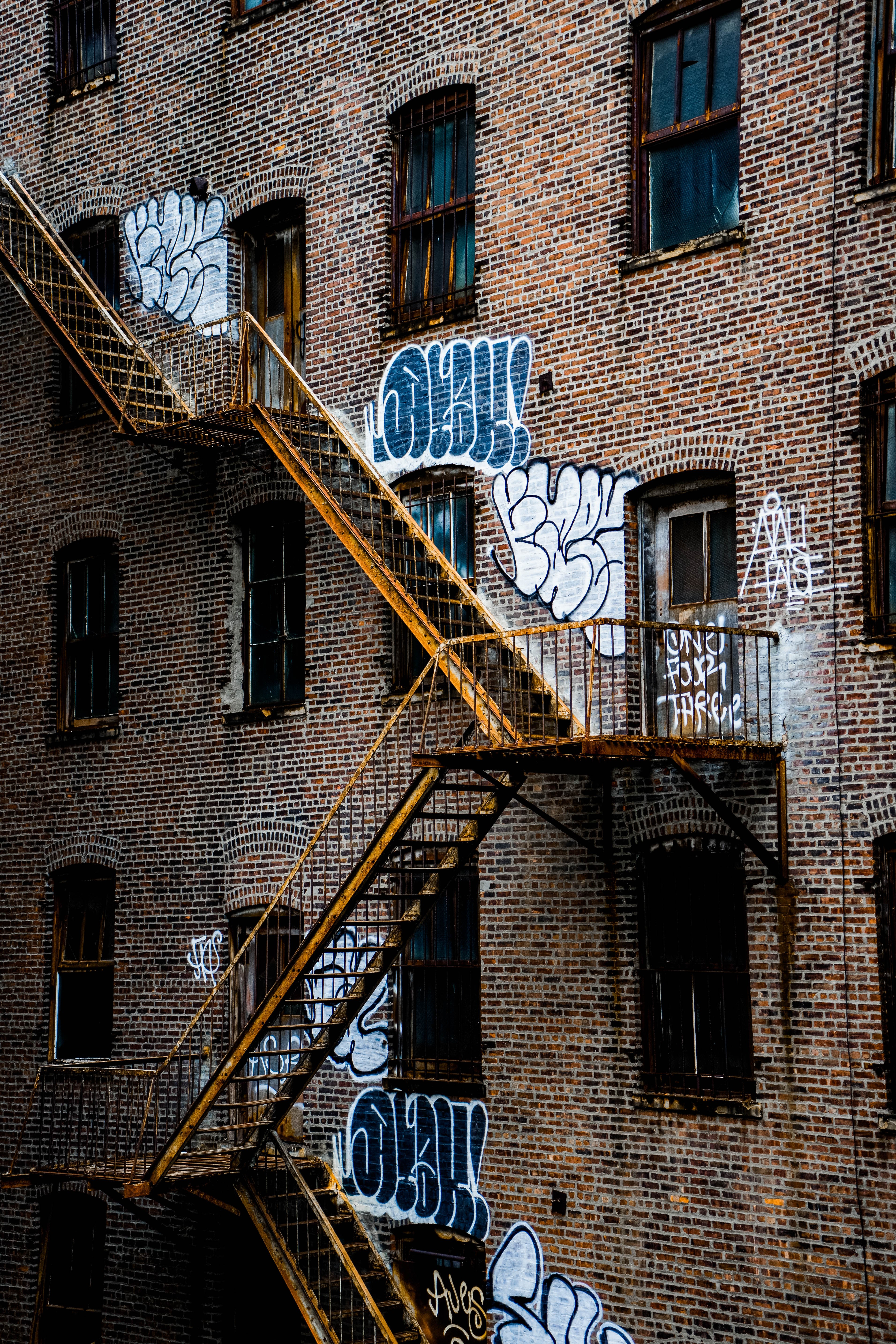 A dilapidated apartment building in New York City.