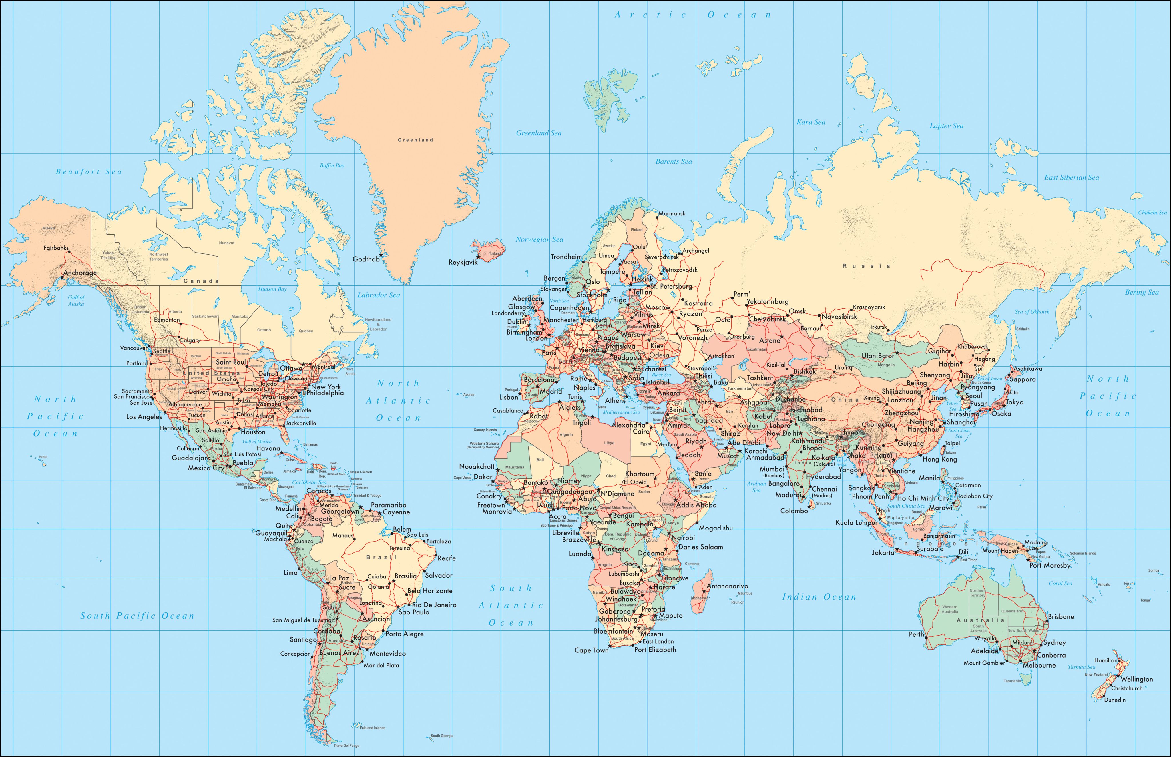 Map of the world.