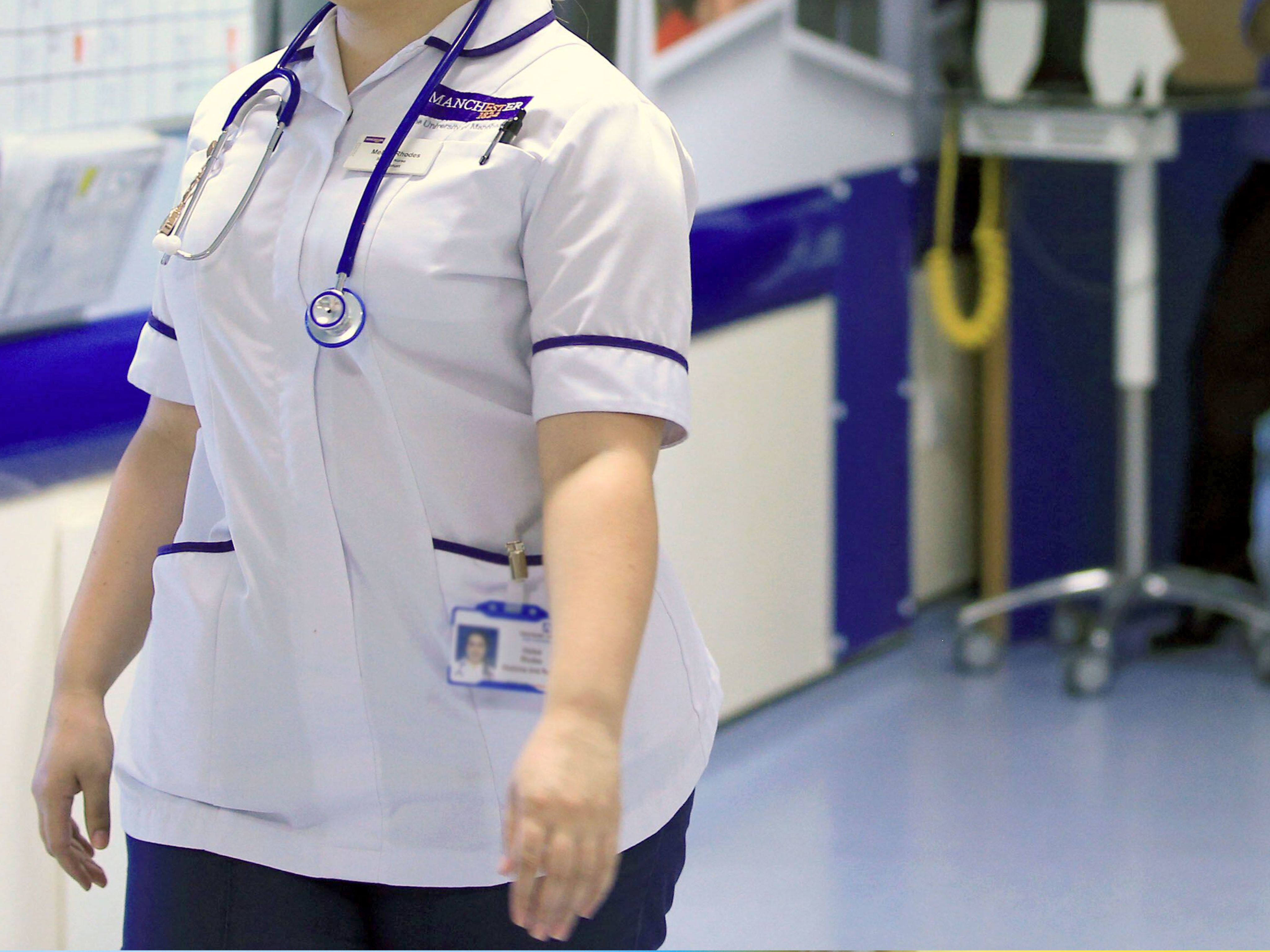 Nurse in NHS vaccination ward