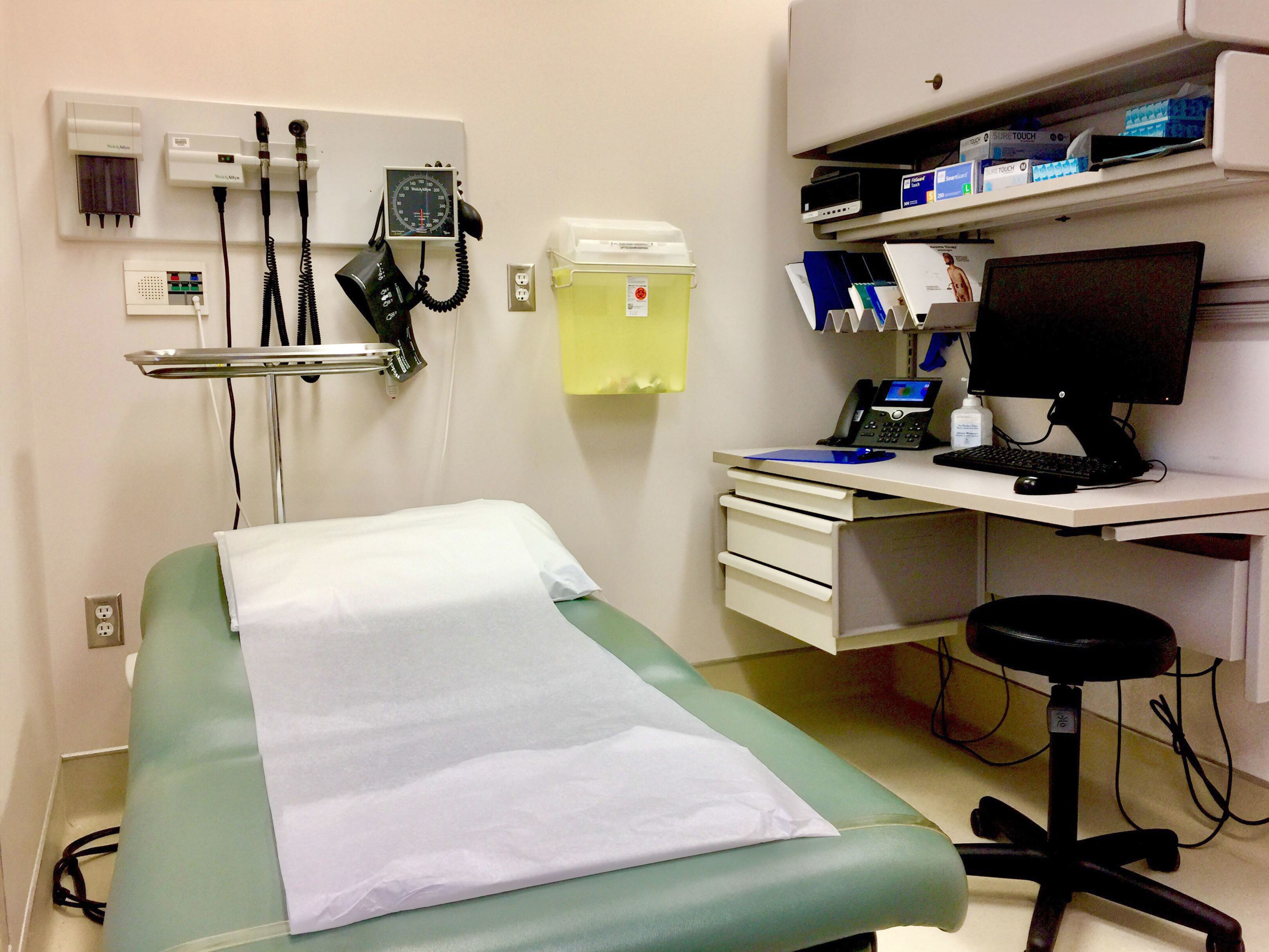 Modern examination room in a medical facility