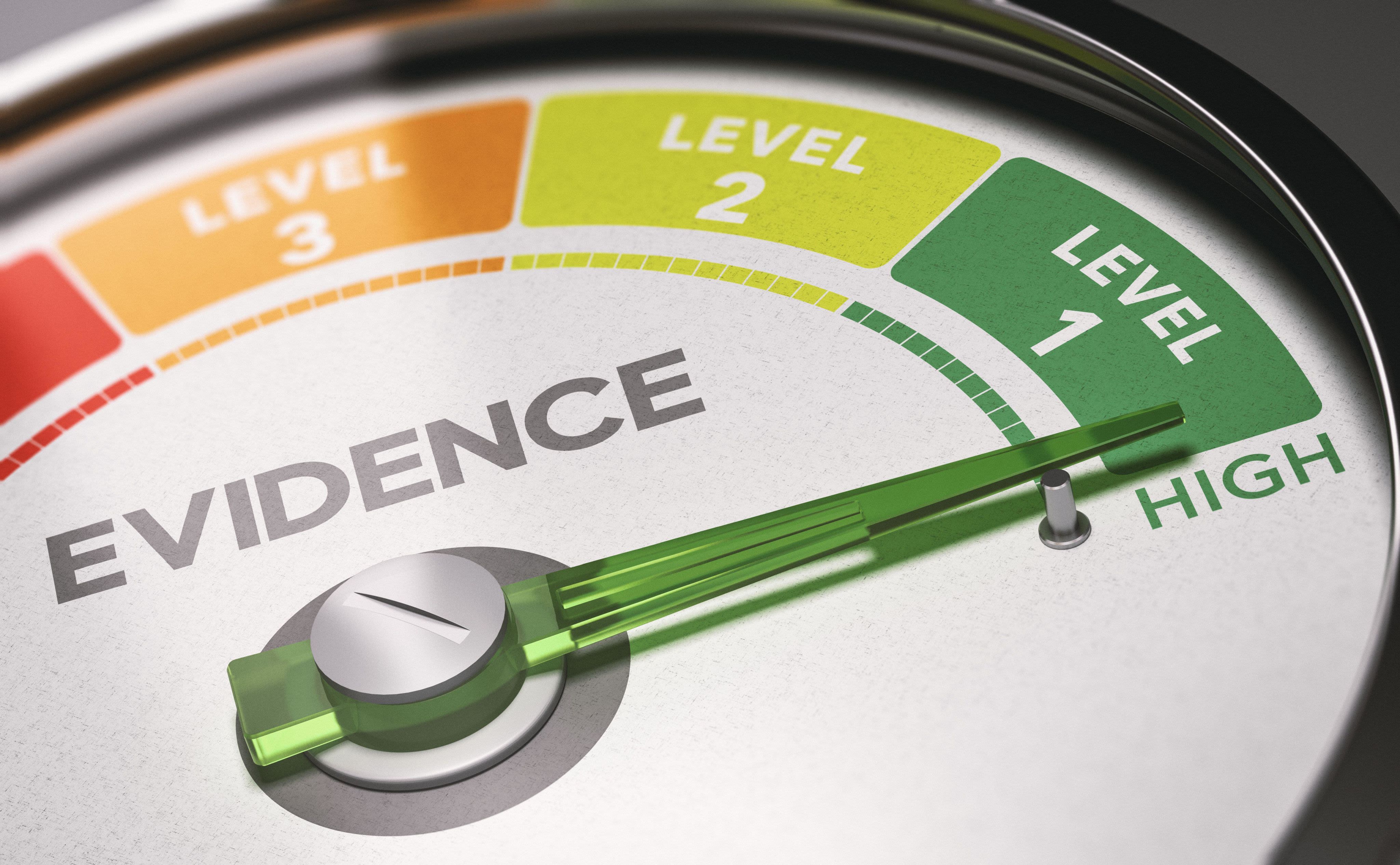 Graphic of an 'evidence' scale