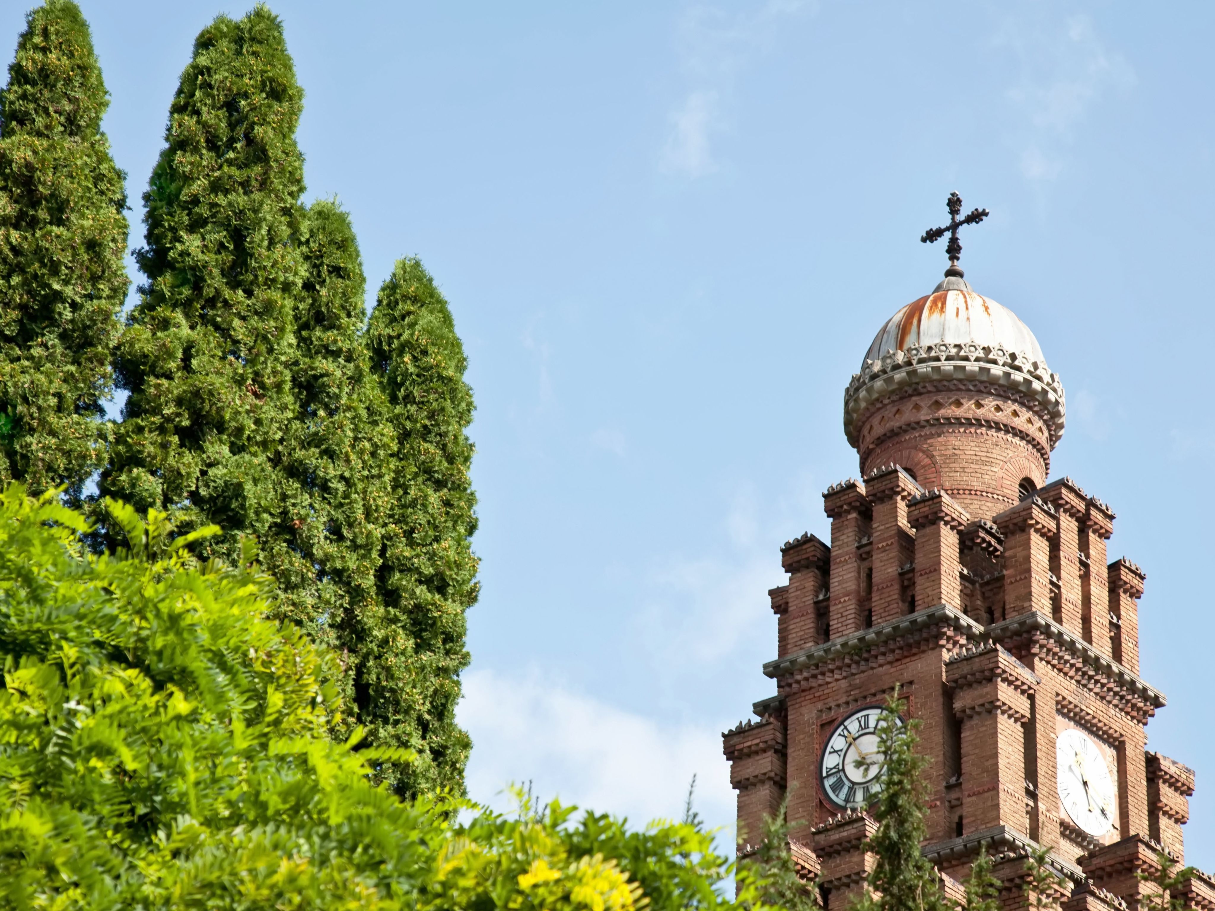 Chernovtsy University tower in summer in Ukraine
