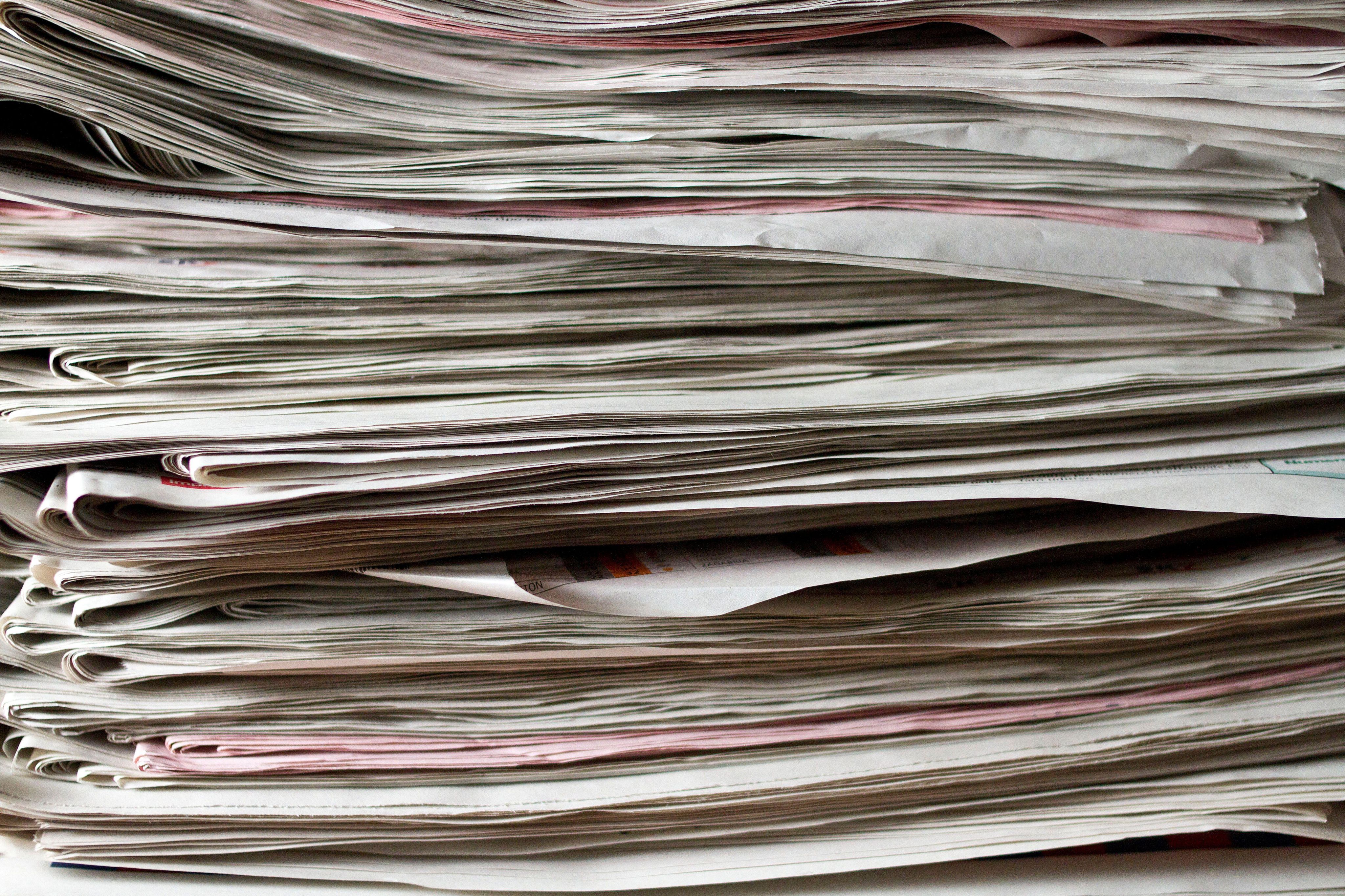 Pile of newspapers
