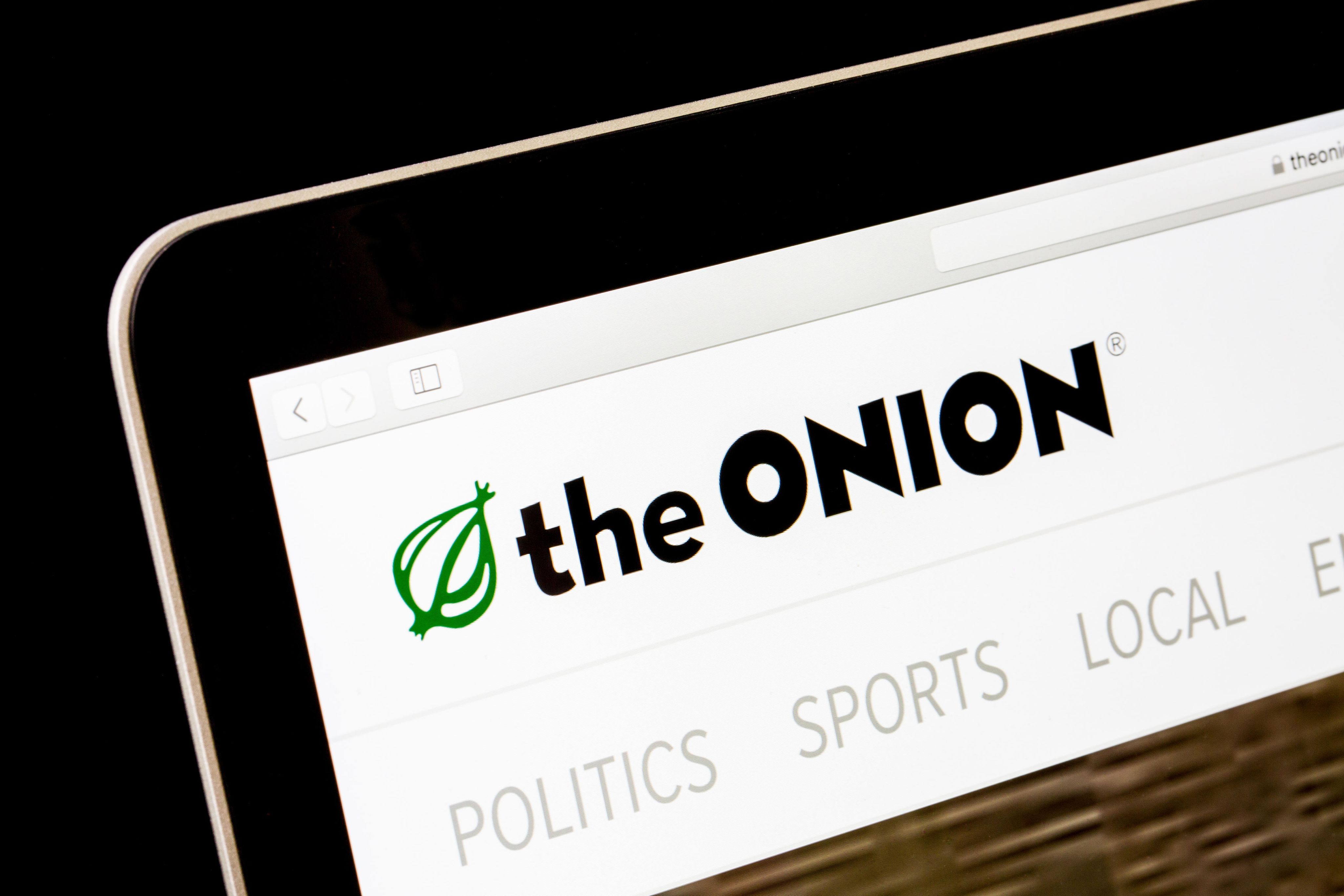 Screenshot of The Onion" website