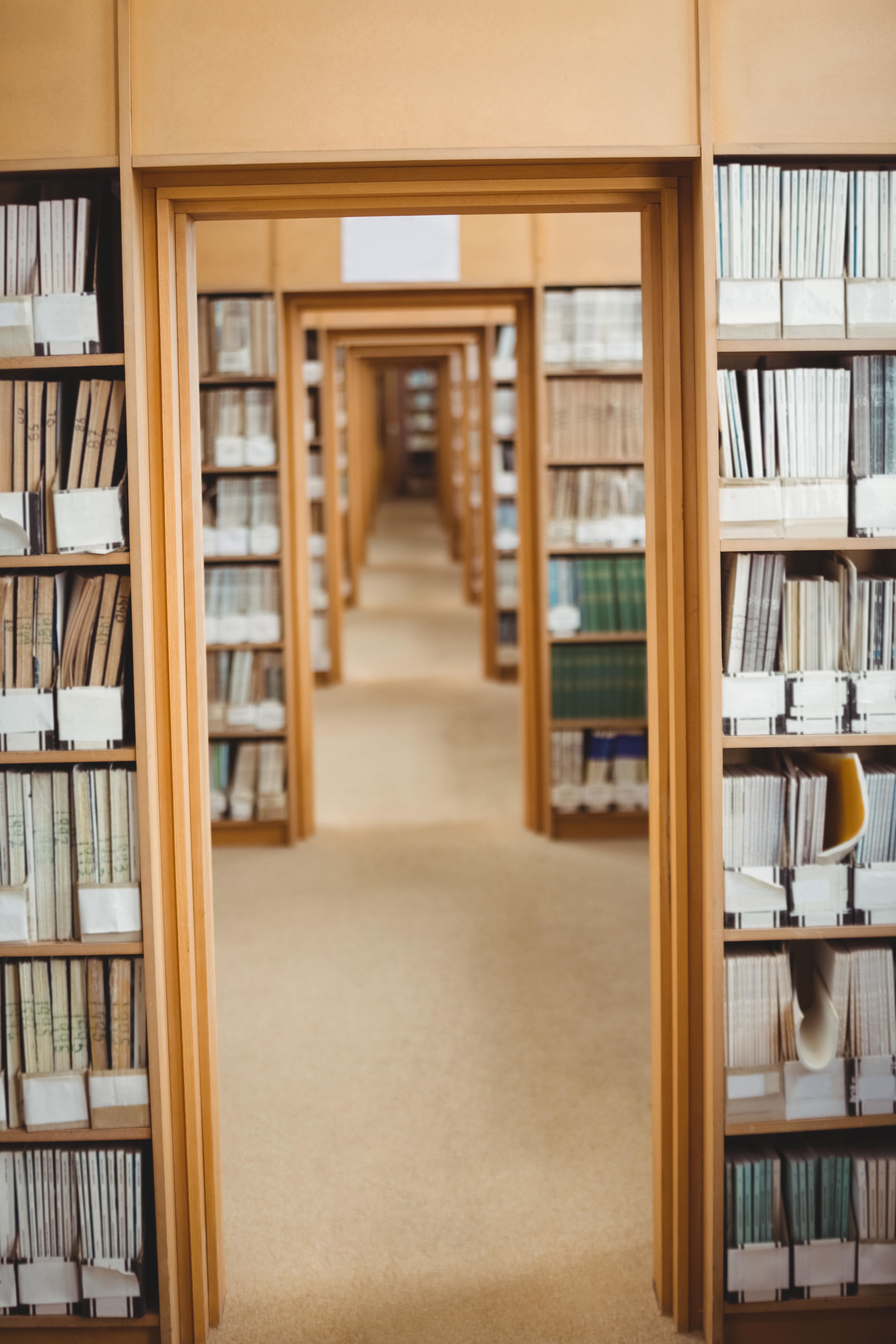 Openings through a modern library