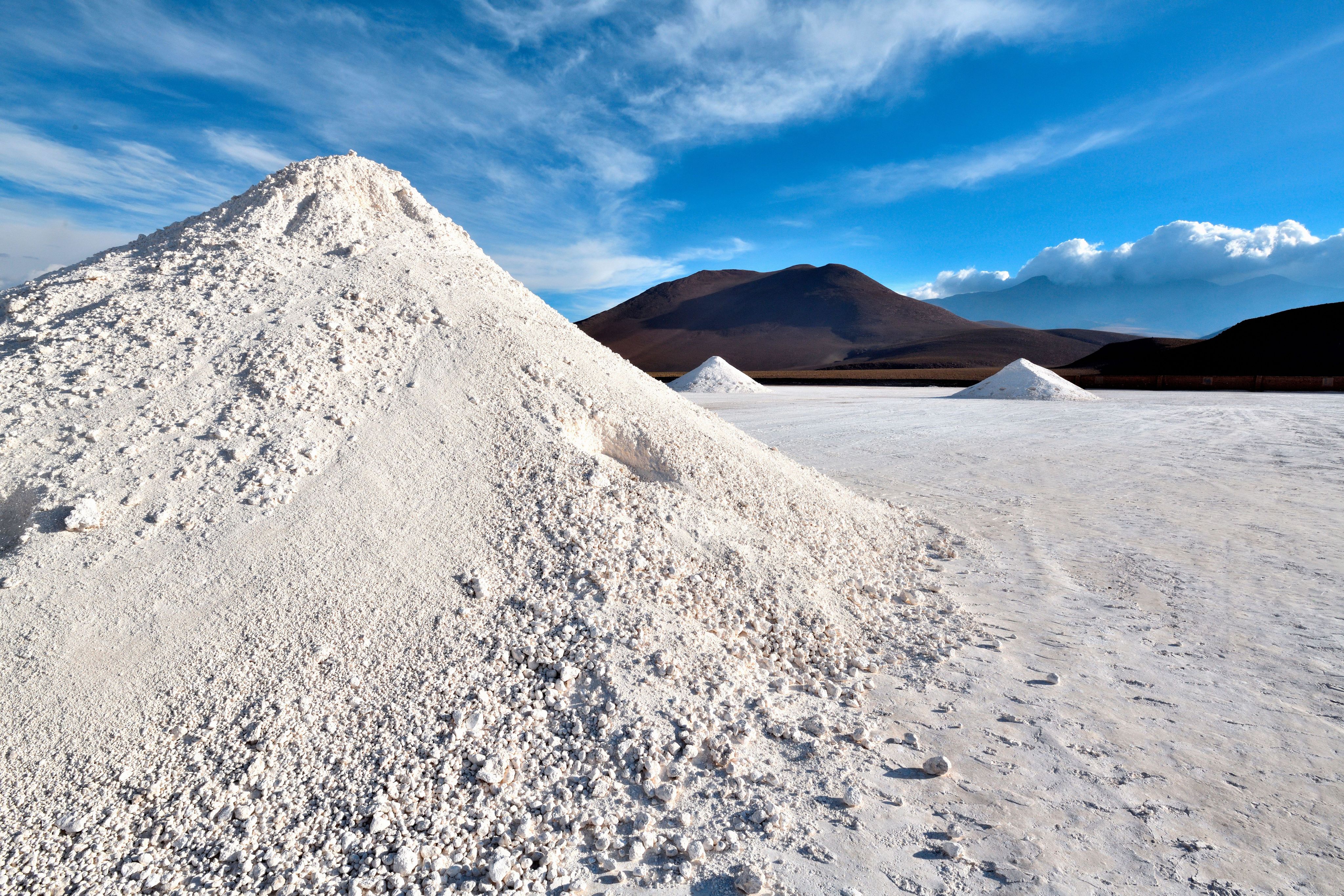 Piles of dust at the El Cebollar cobalt mine in Chile