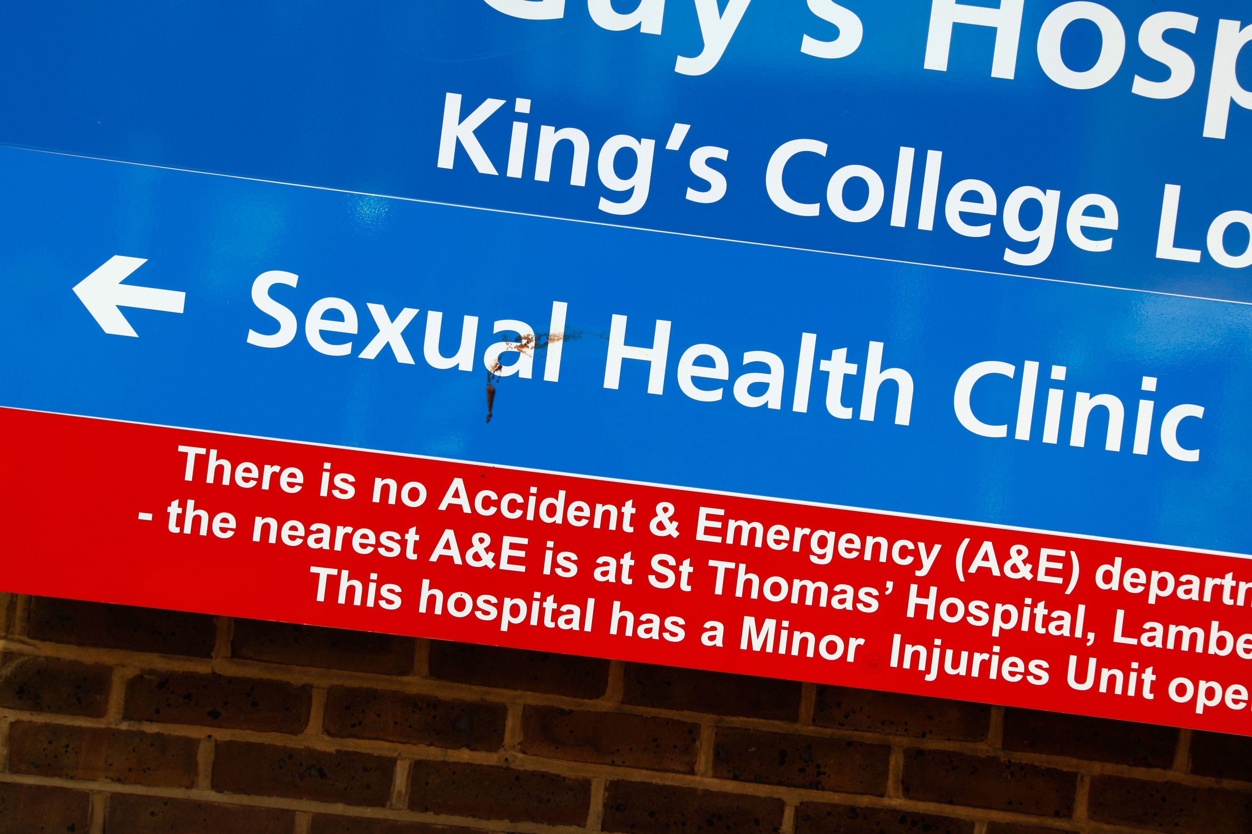 King's college Hospital sexual health clinic sign