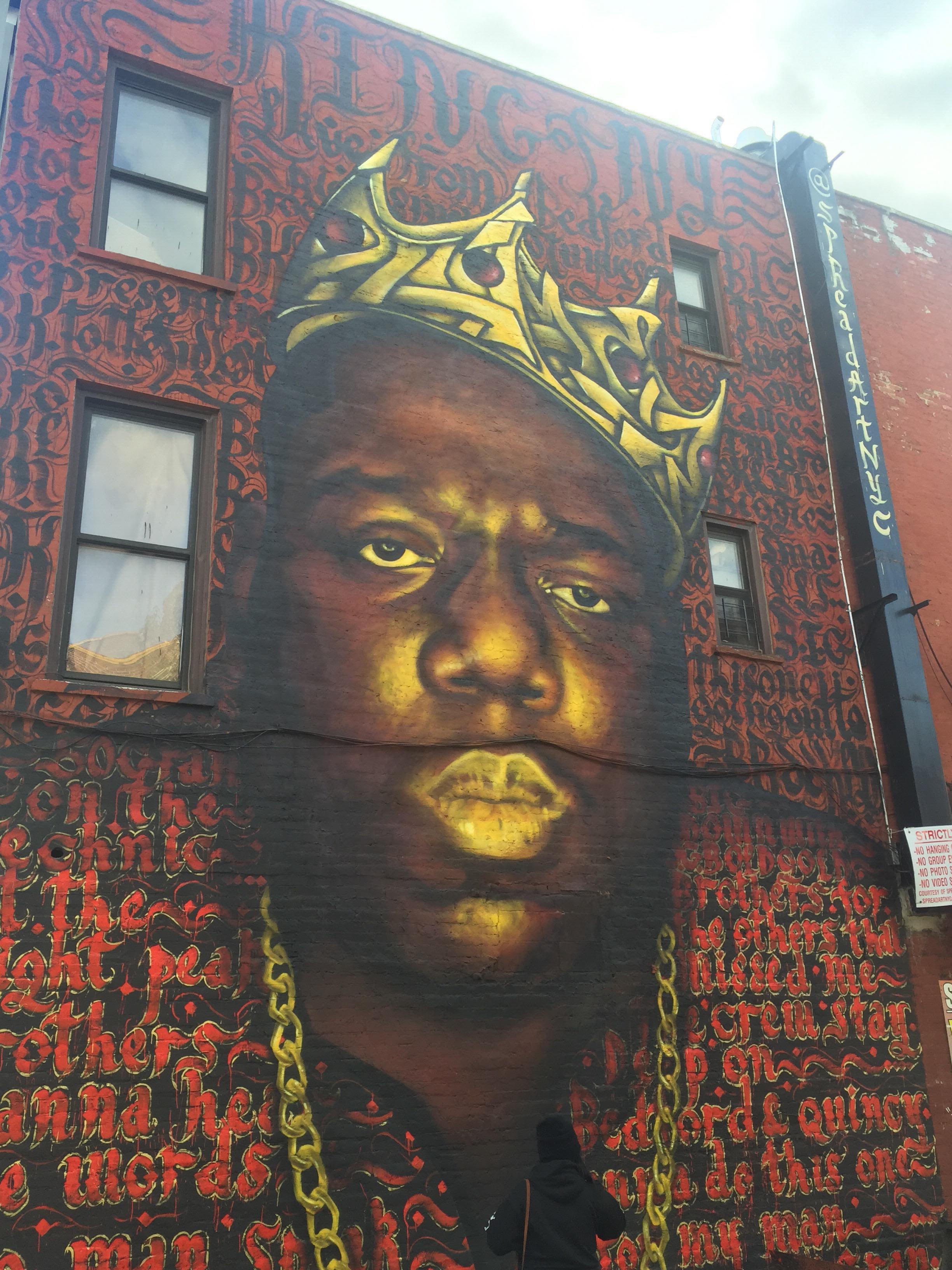 A mural of Notorious B.I.G.