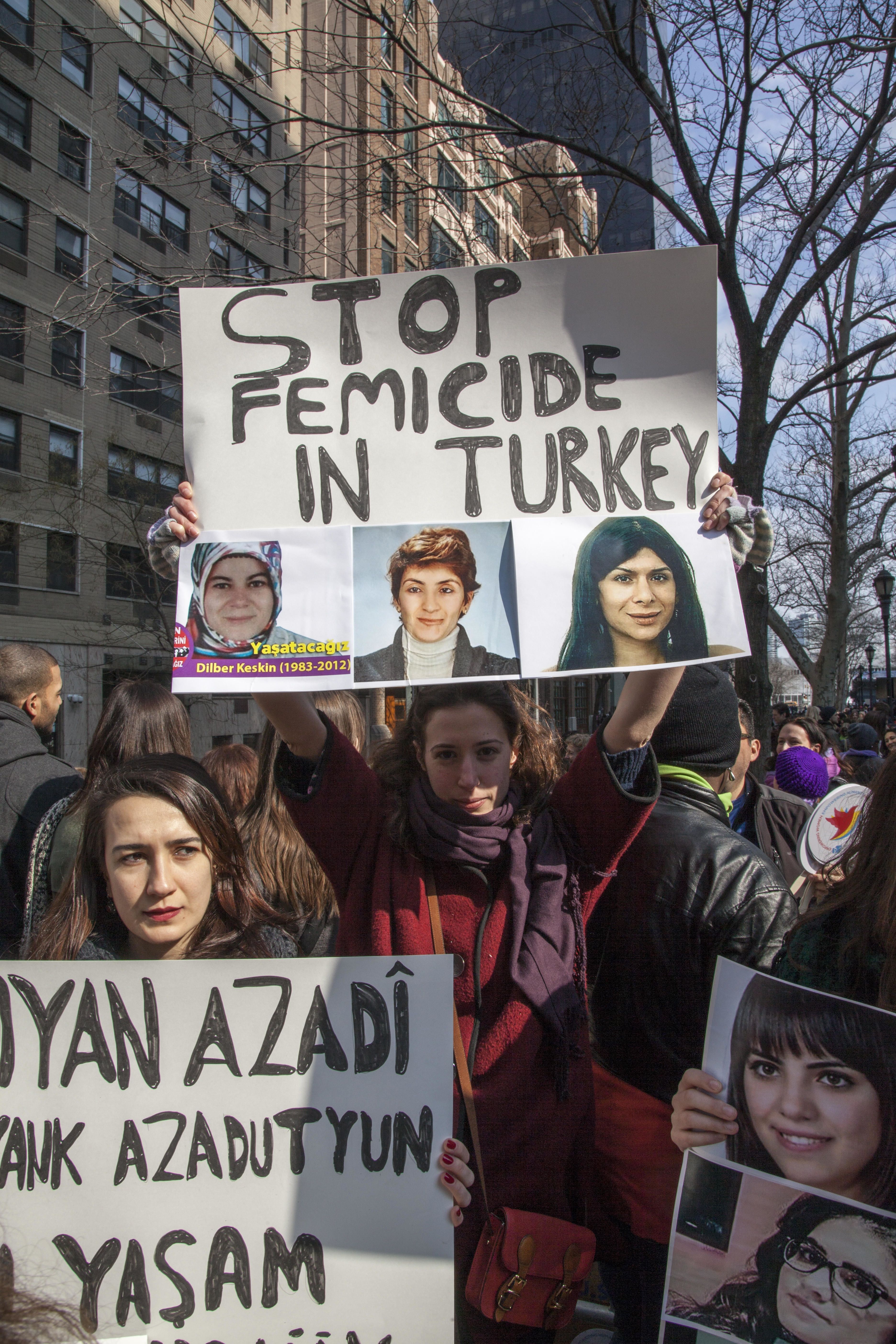 March against femicide in Turkey, in New York City.