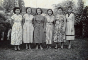 Alanna Kamp's maternal grandmother (third from left) and her sisters in Makassar, Sulawesi, Indonesia (1950s).