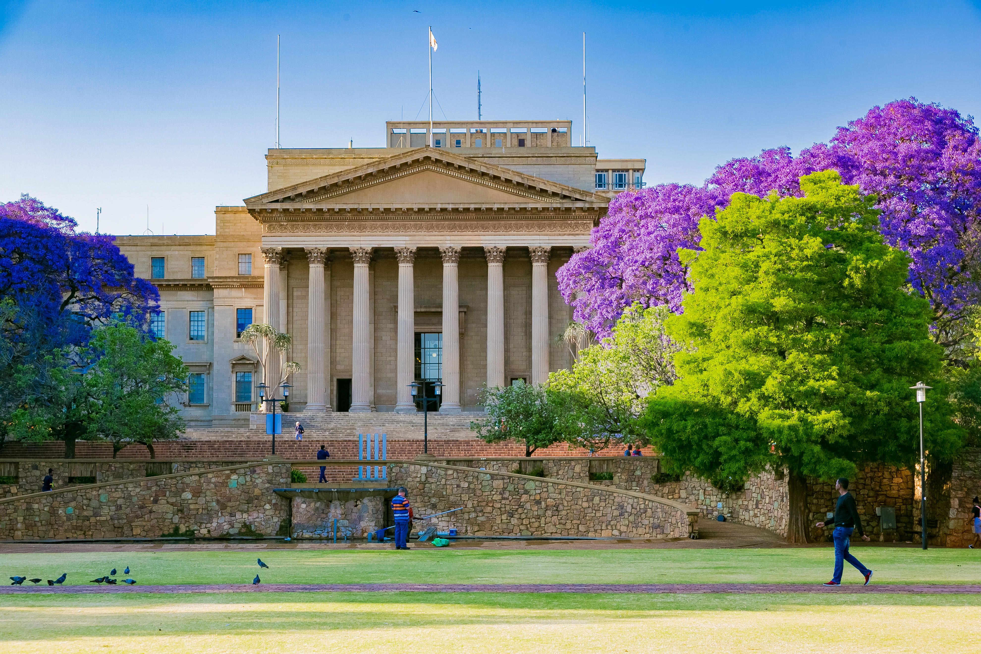 Exterior view of the Great Hall at the University of the Witwatersrand in Johannesburg South Africa