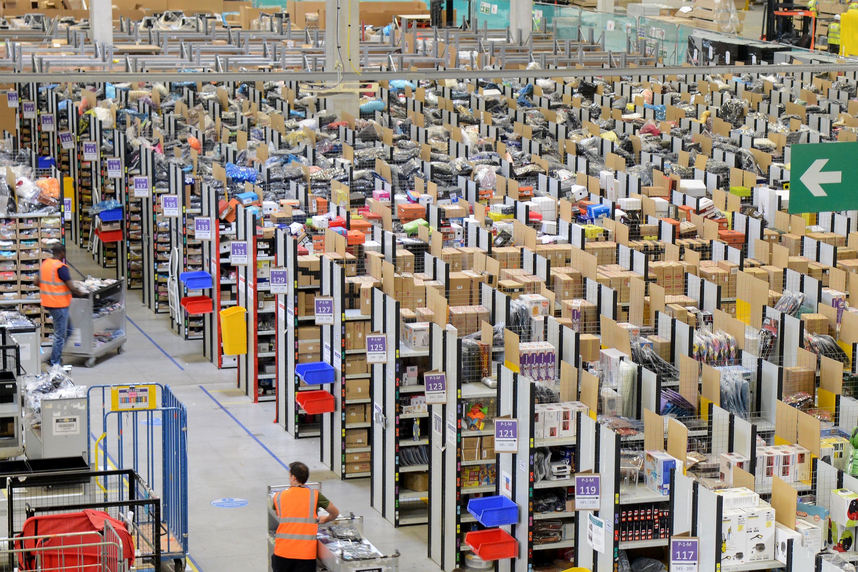 Inside online shopping warehouse