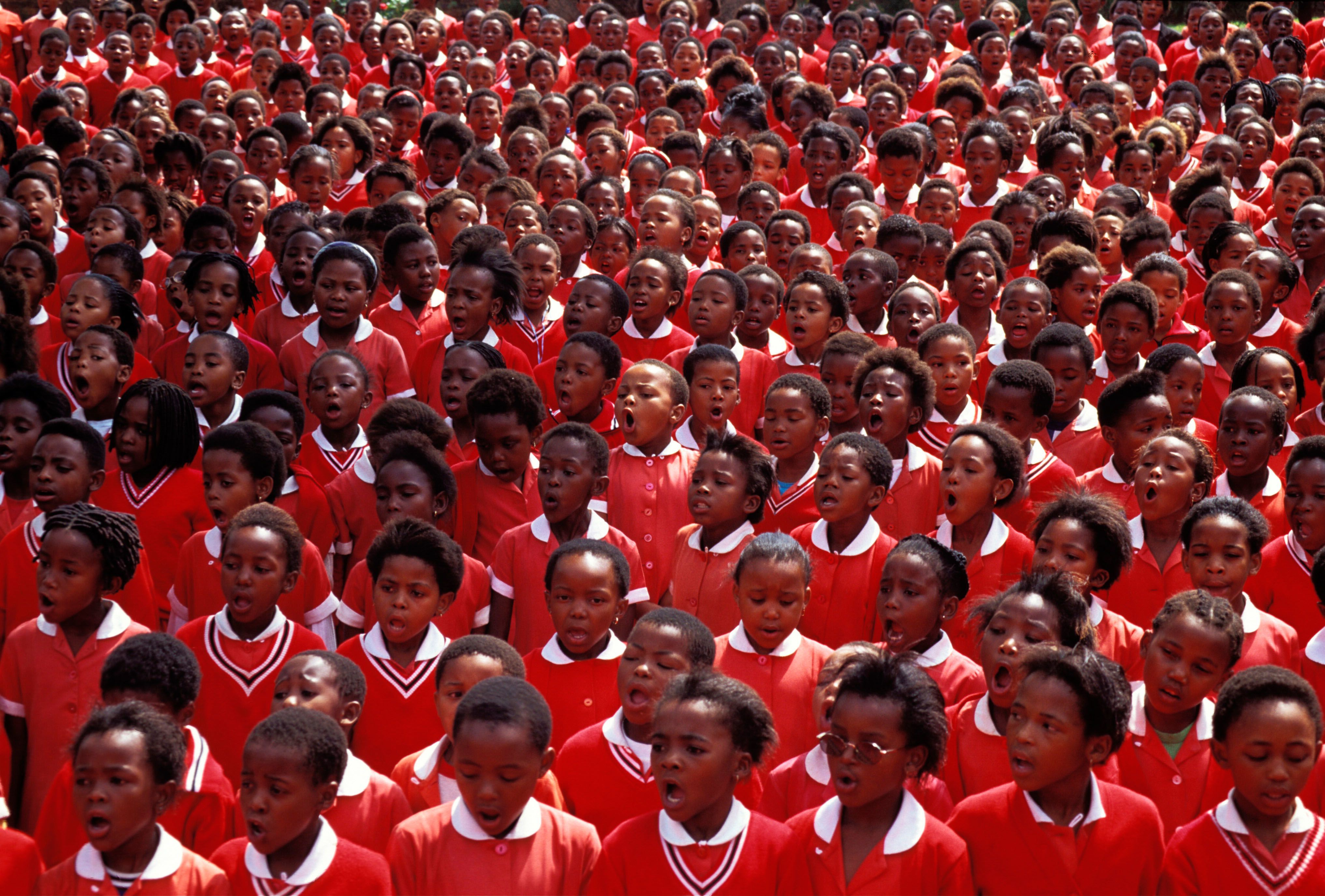 A primary school choir singing, Katlehong Township, South Africa