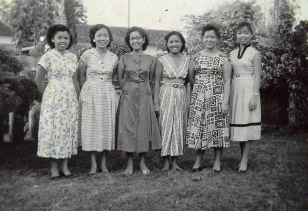 Image in black and white of six women.