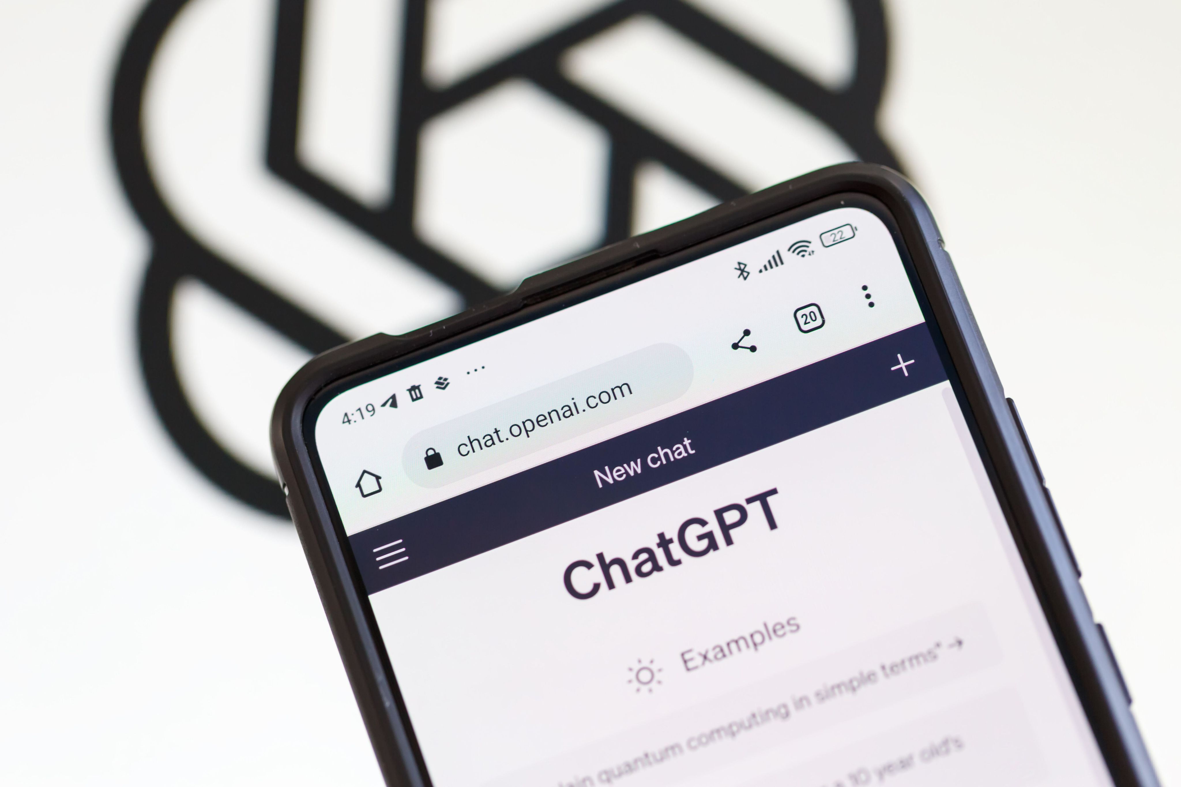 Screenshot of ChatGPT AI chatbot on a smartphone