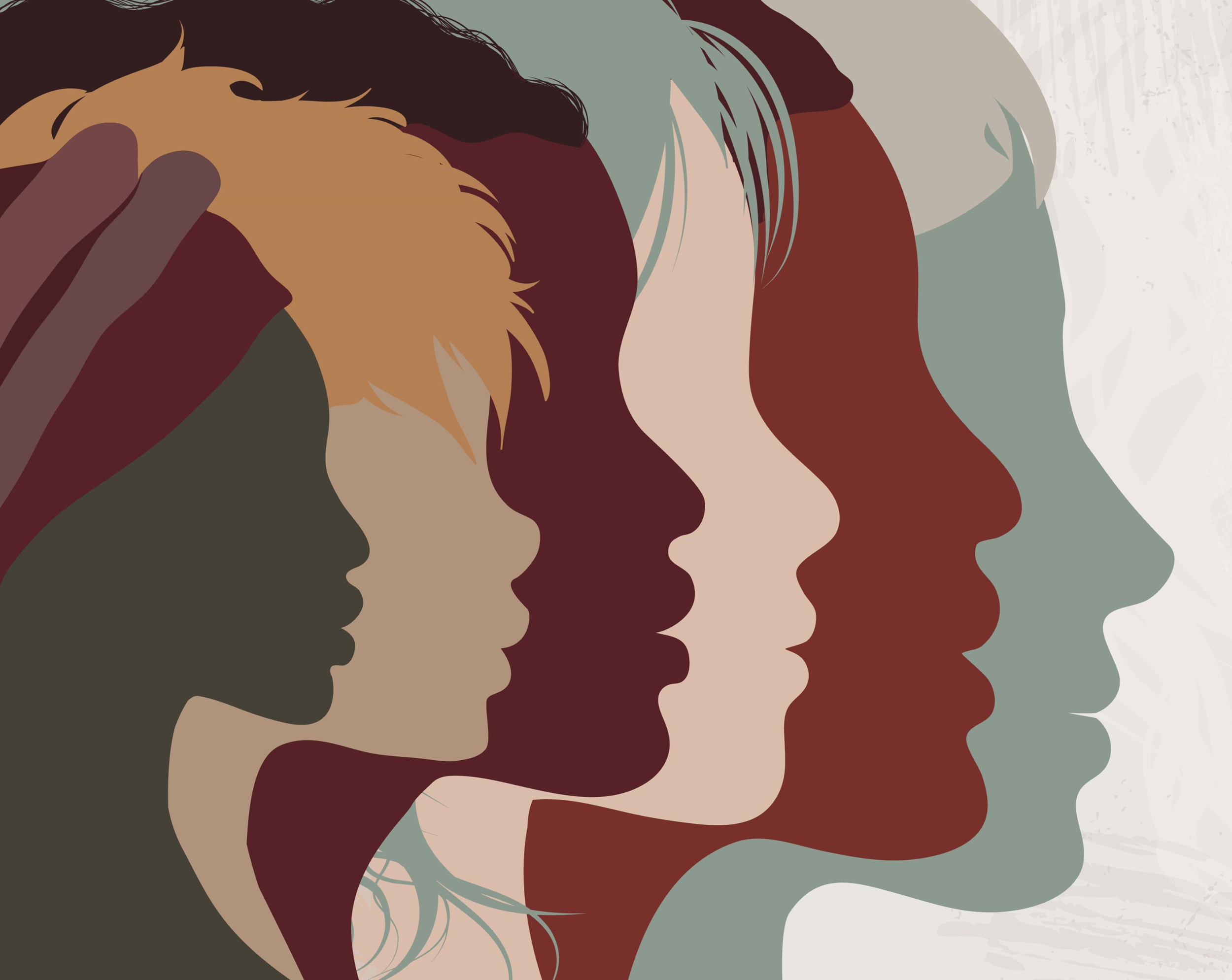 Illustration of a group of diverse women