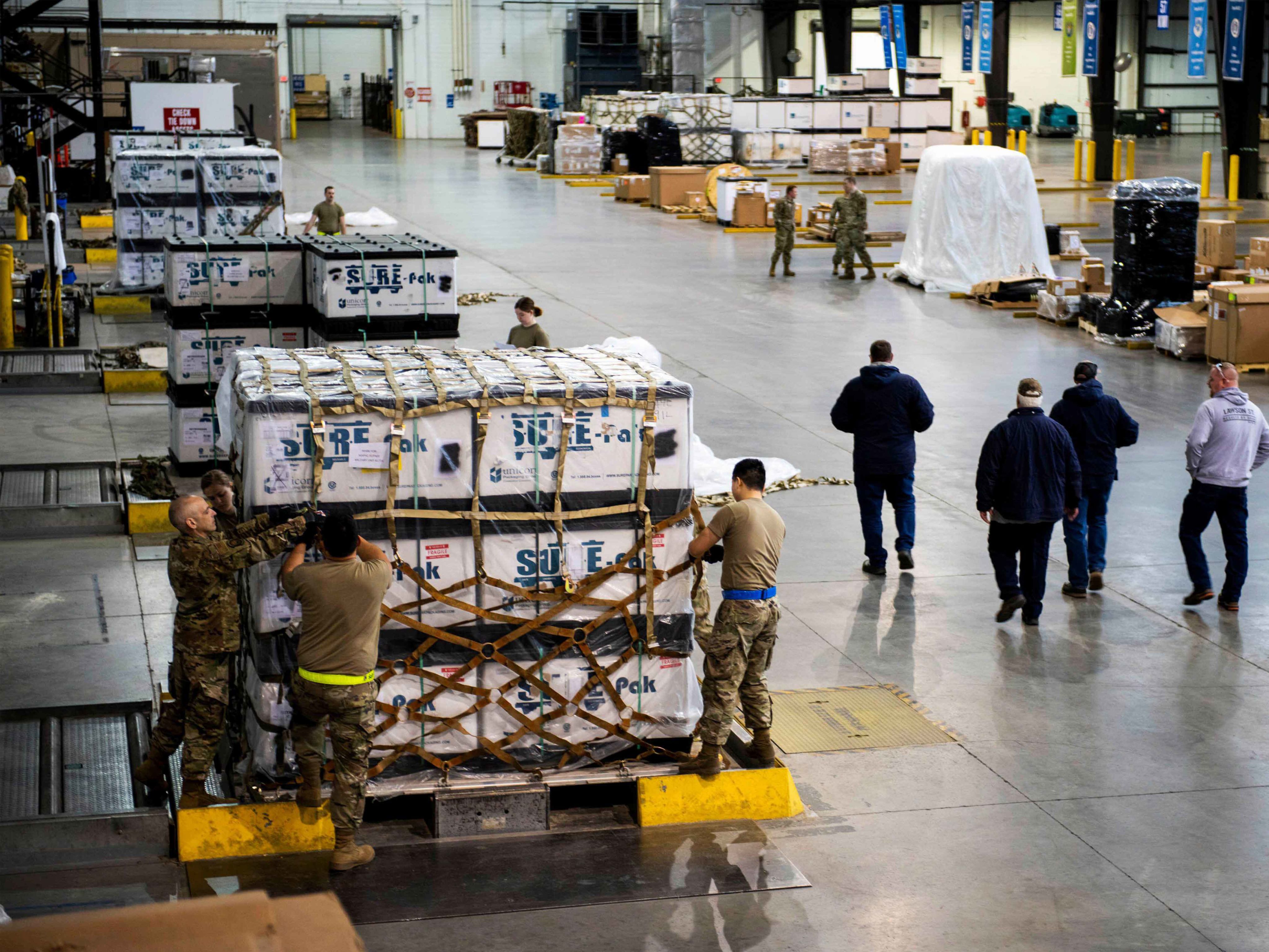 Munitions in a warehouse bound for Ukraine