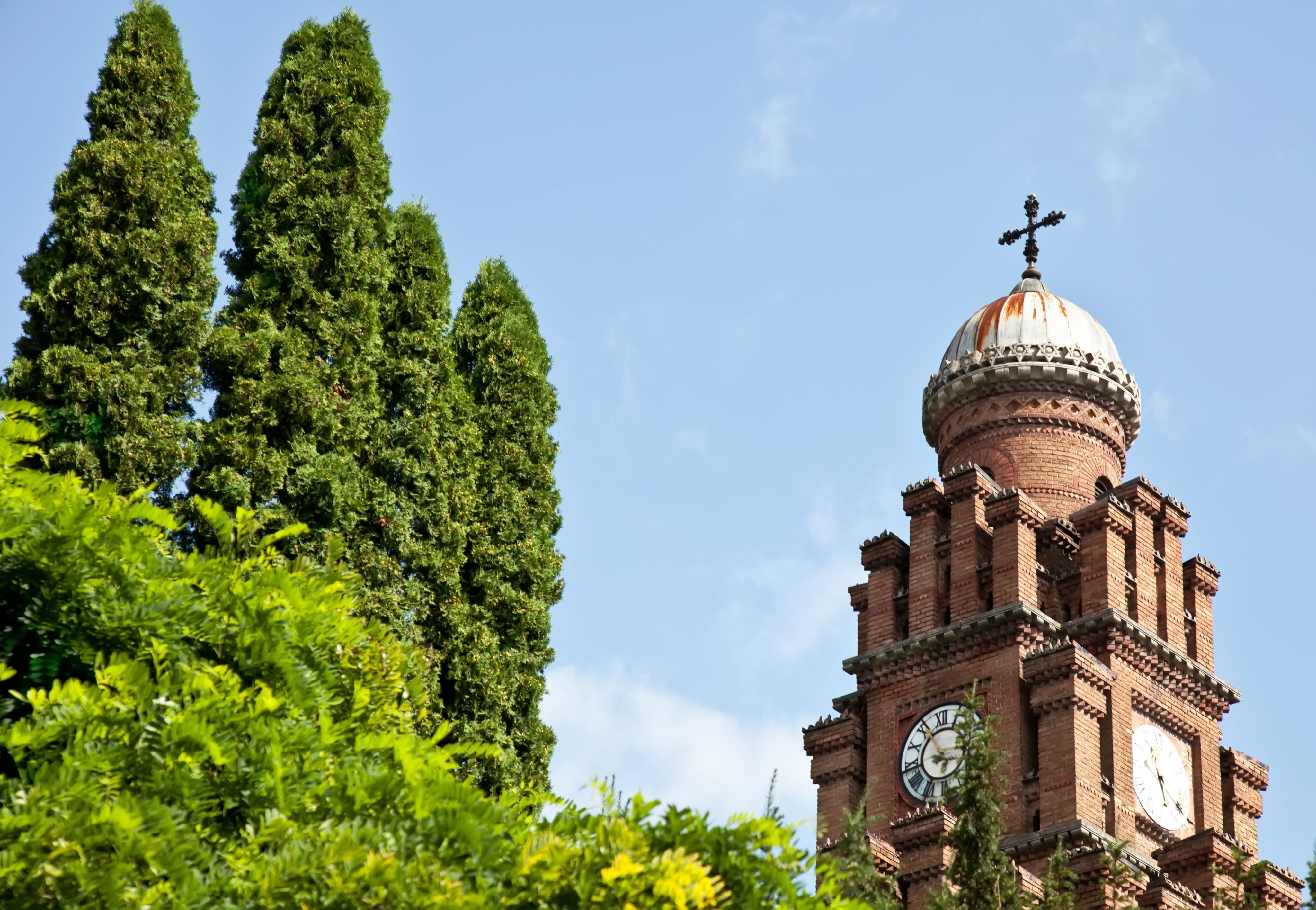 Chernovtsy University tower in summer in Ukraine.