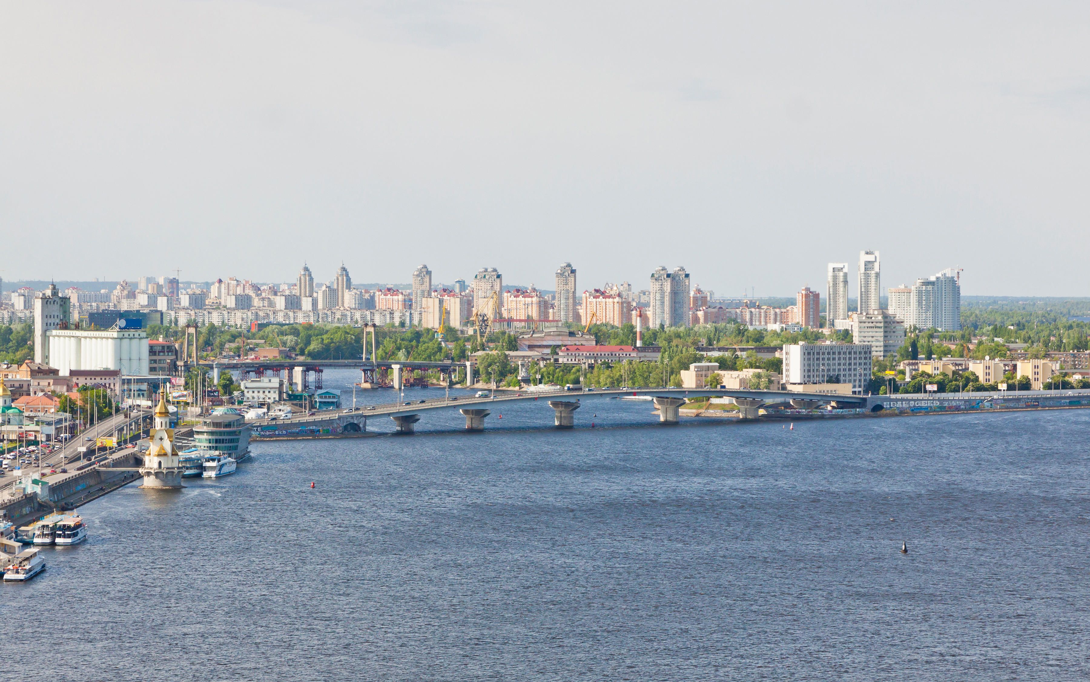A view of the Dnipro River and Kyiv City