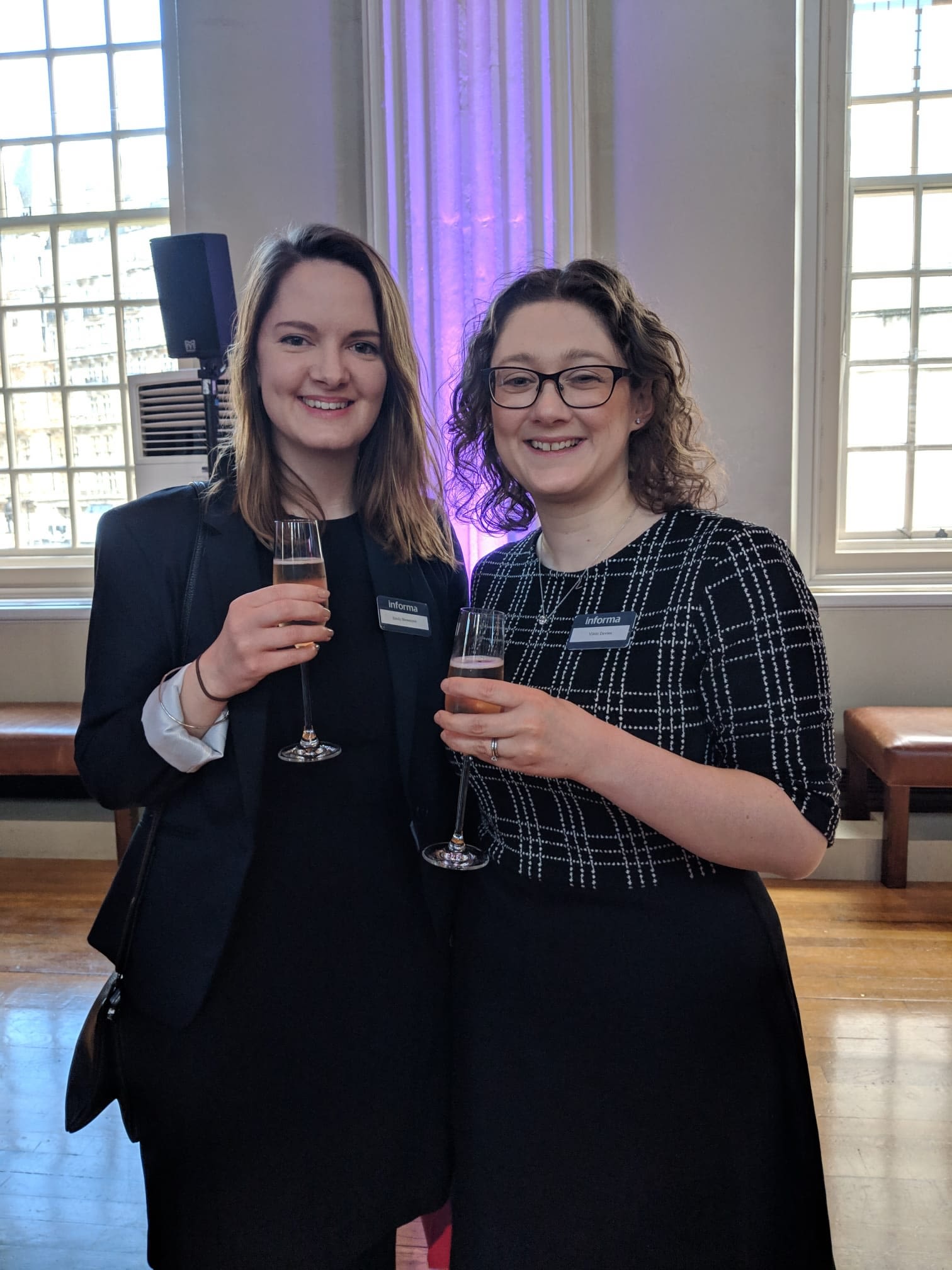 T&F Employees Emily Newsome and Vikki Davies at the Informa Awards.
