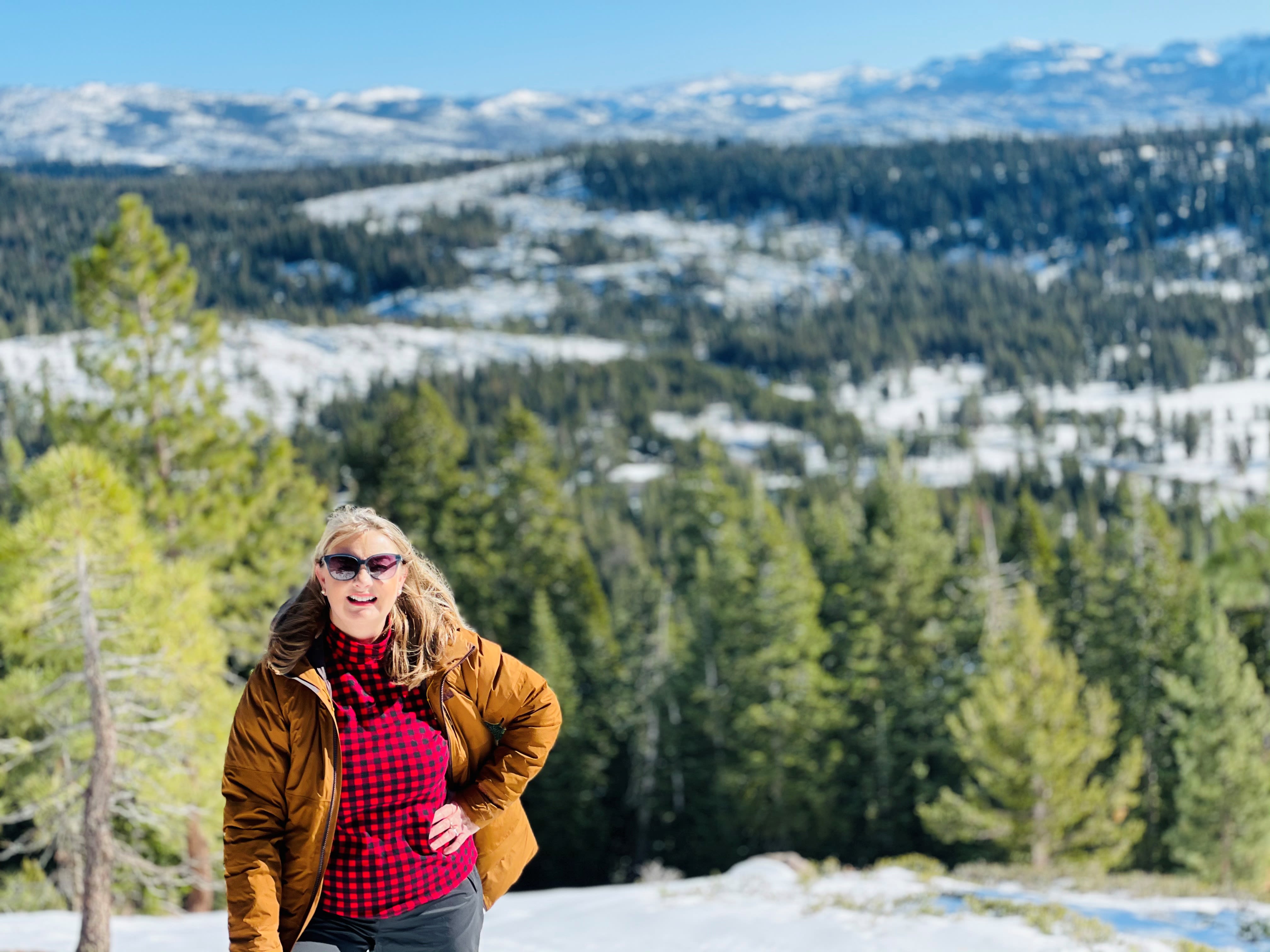 Gillian Howcroft, Regional Sales Manager (US Western Region) at Taylor & Francis standing in Bear Mountain, California
